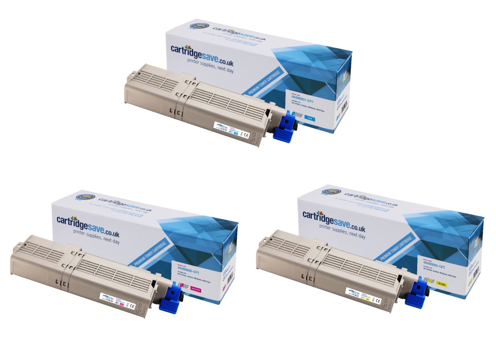 Compatible Oki 4649060 3 Colour Toner Cartridge Multipack