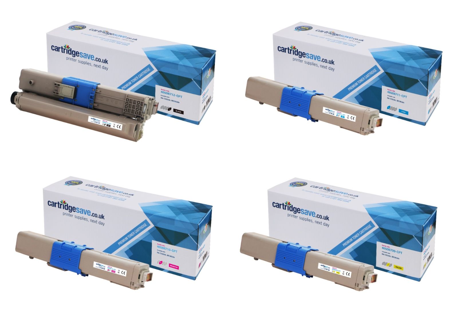 Compatible Oki 4650870 High Capacity 4 Colour Toner Cartridge Multipack