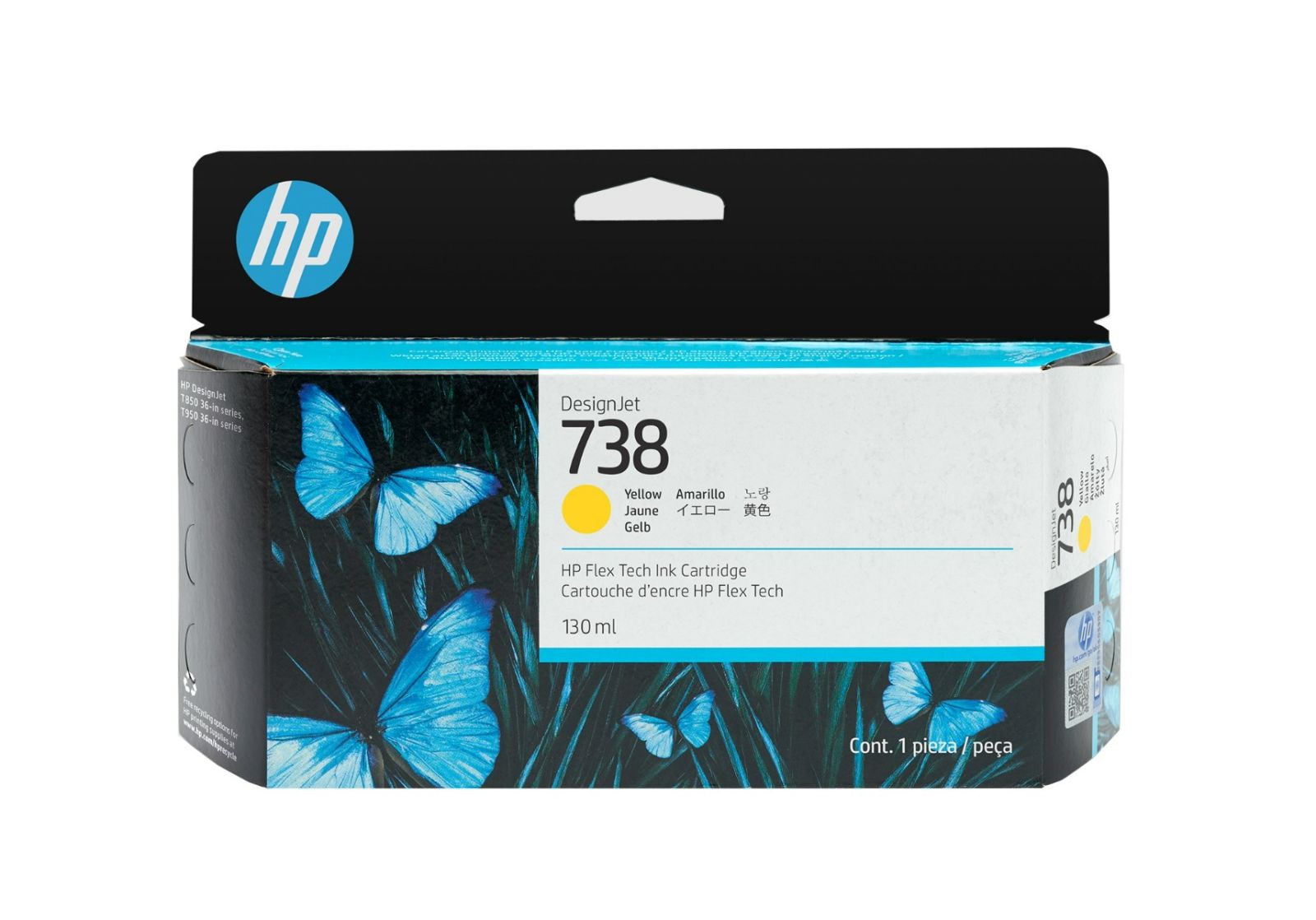 HP 738 Yellow Ink Cartridge - (498N7A)