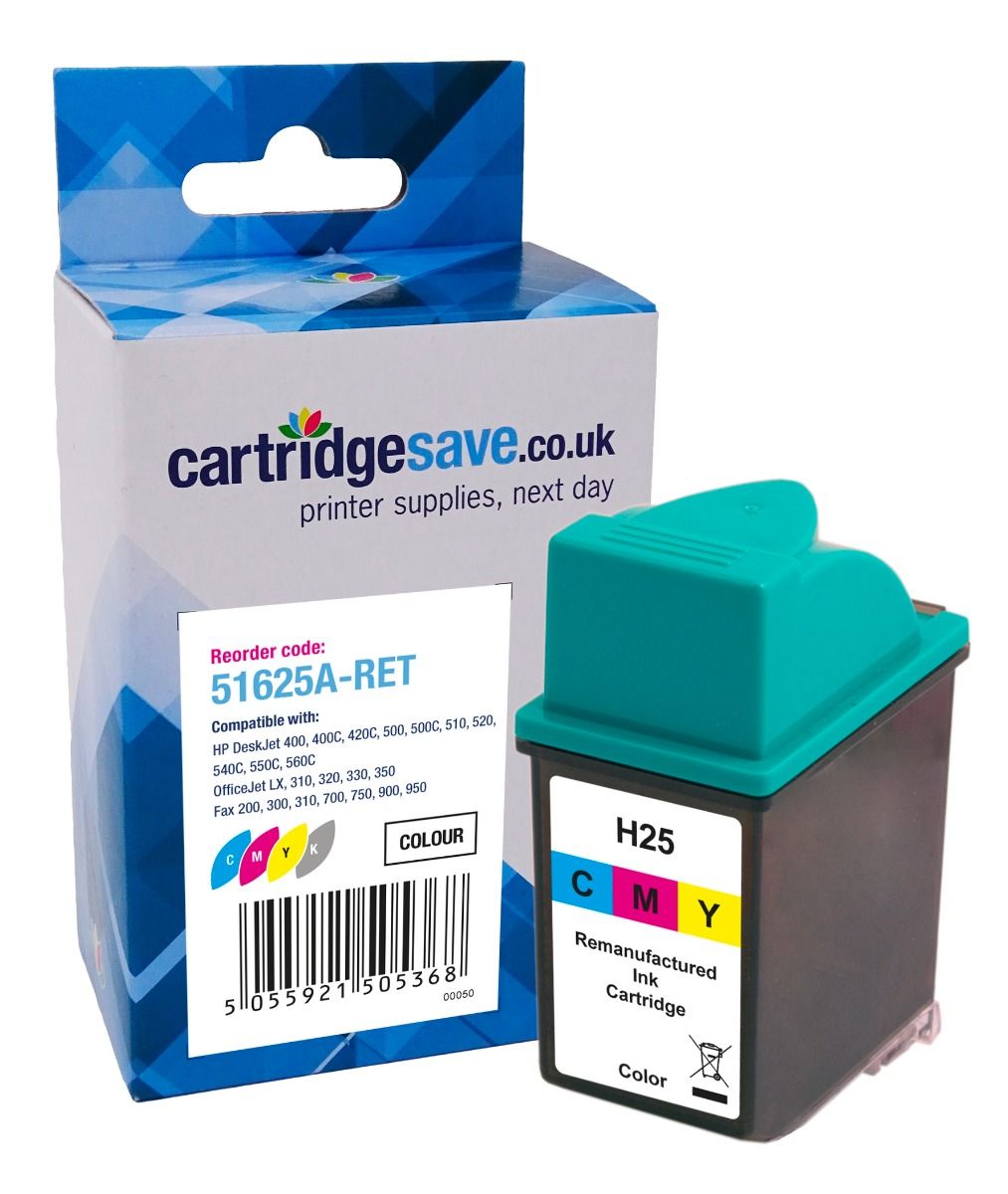 Compatible HP 25 Tri-Colour Printer Cartridge - (51625AE)