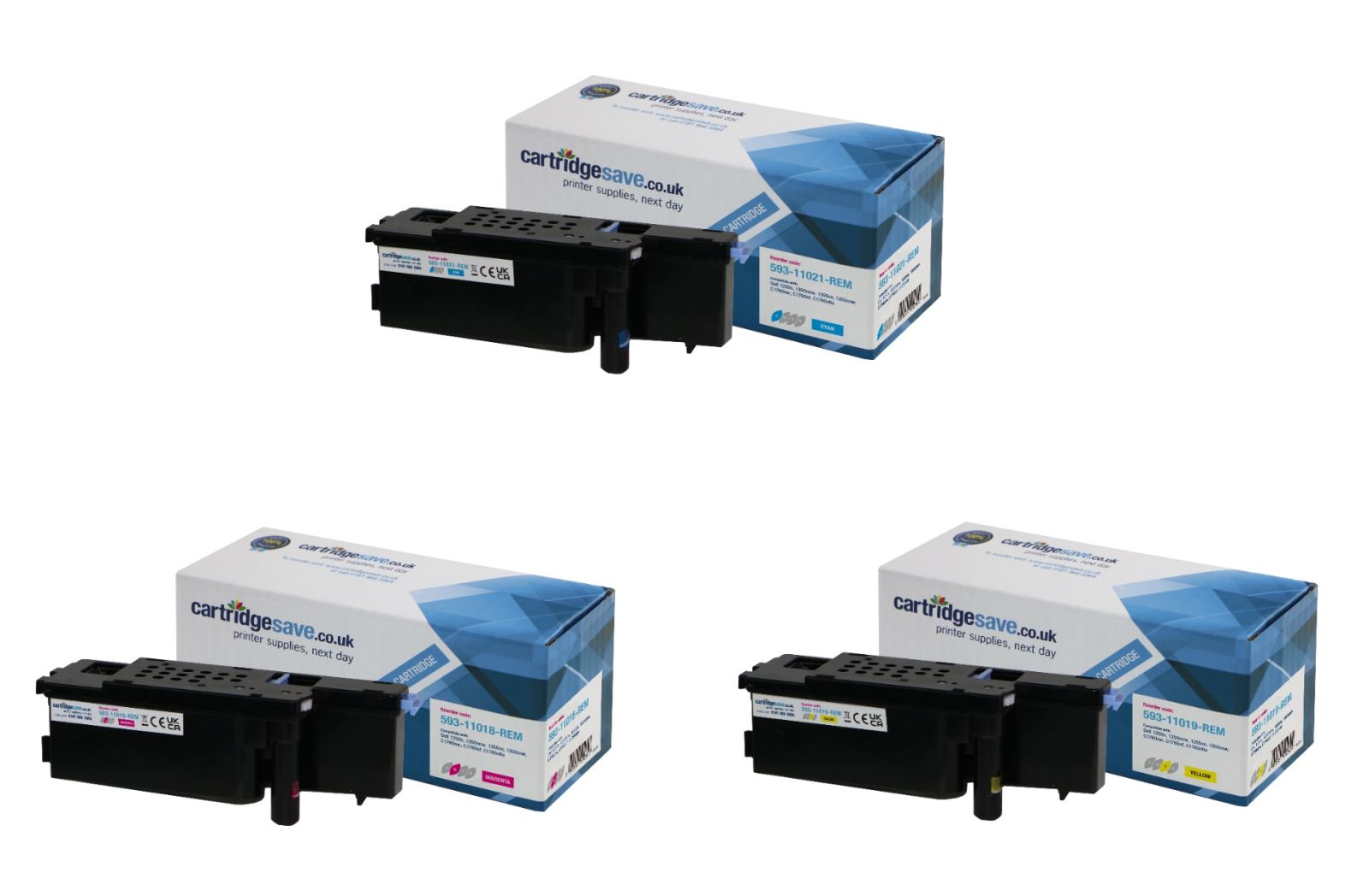 Compatible Dell 593-1101 High Capacity 3 Colour Toner Cartridge Multipack