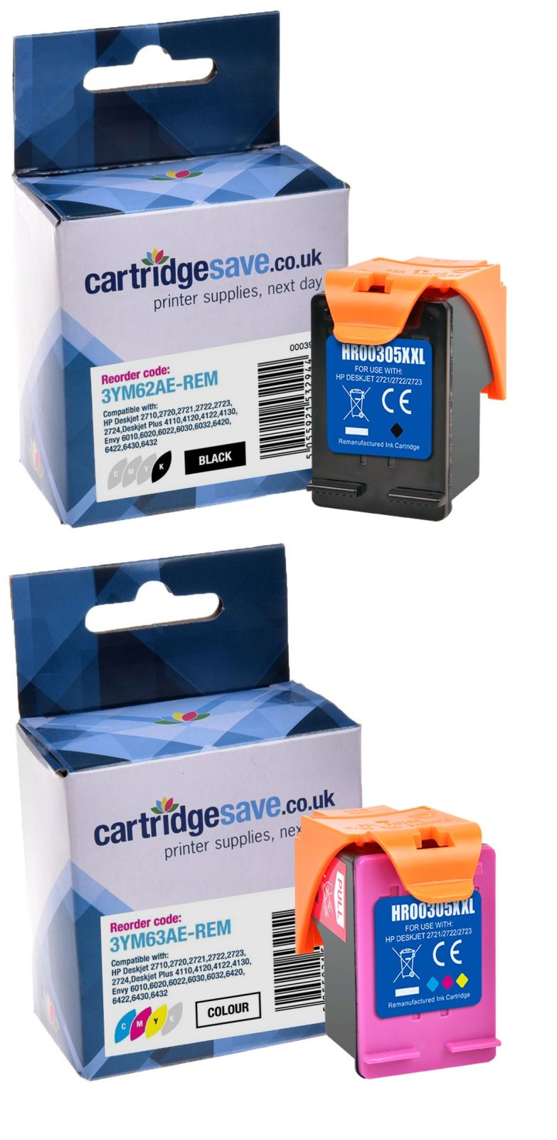 Compatible HP 305XL High Capacity Black & Tri-Colour Ink Cartridge Multipack (6ZA94AE)