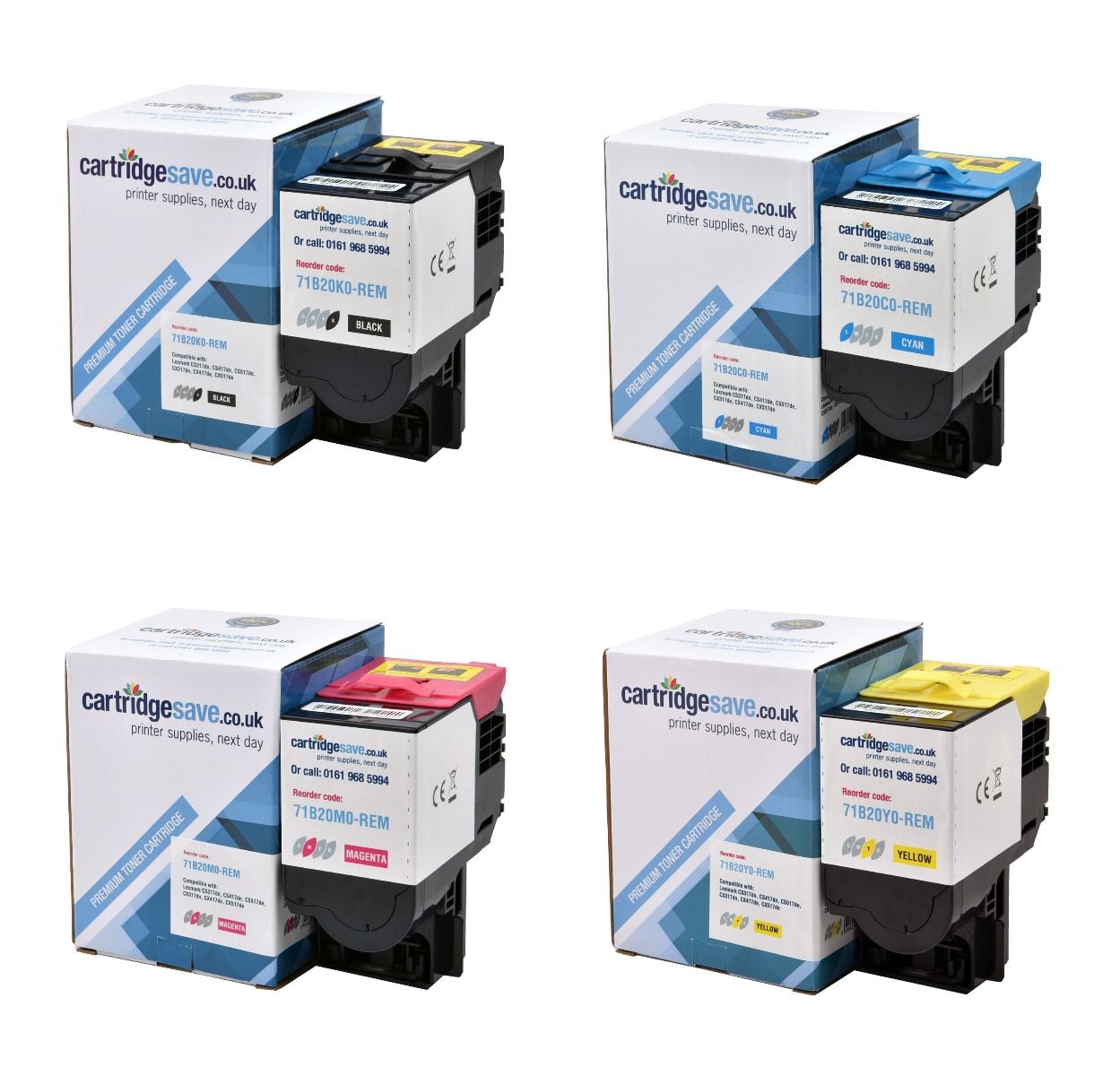 Compatible Lexmark 71B20 4 Colour Toner Cartridge Multipack