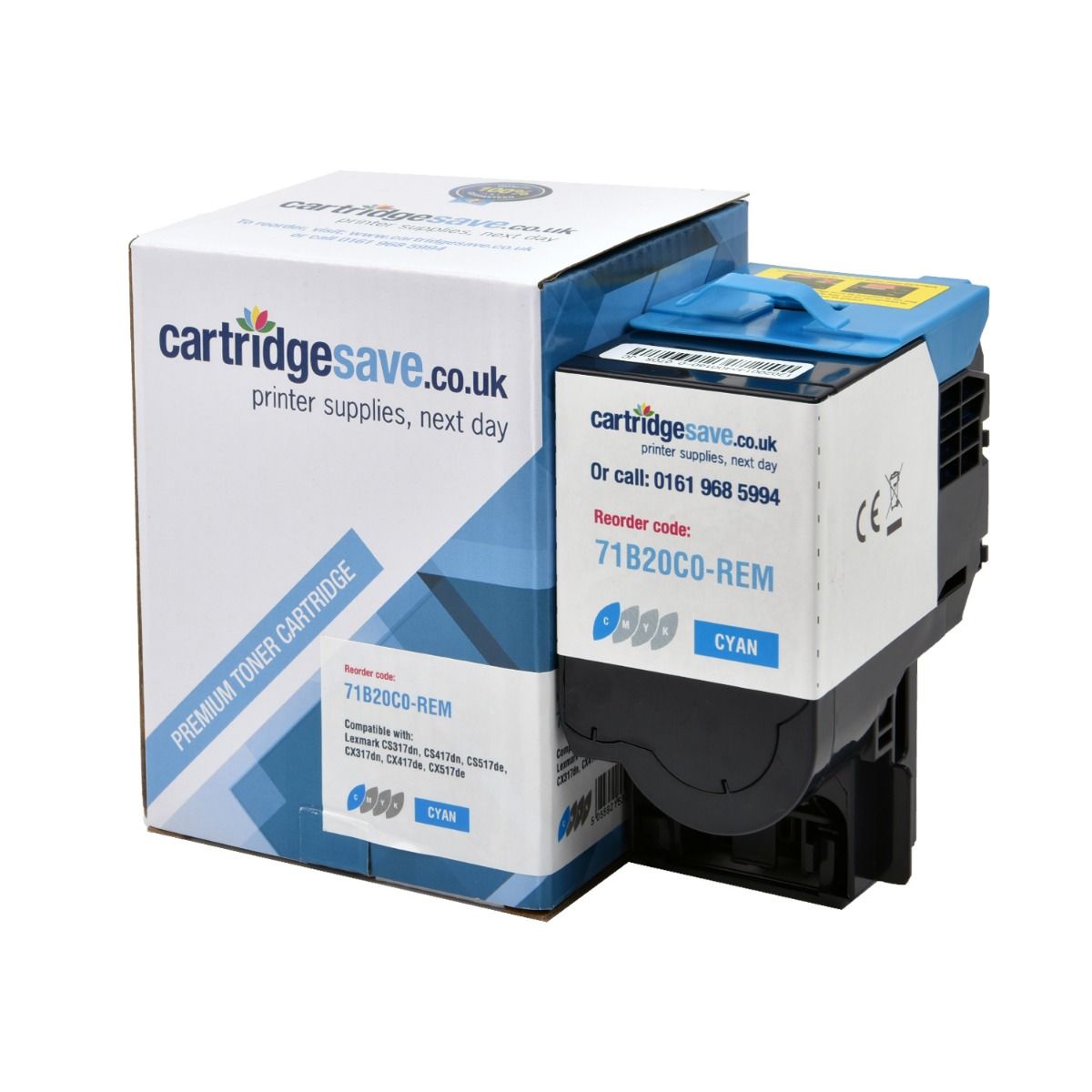 Compatible Lexmark 71B20 Cyan Toner Cartridge - (71B20C0)