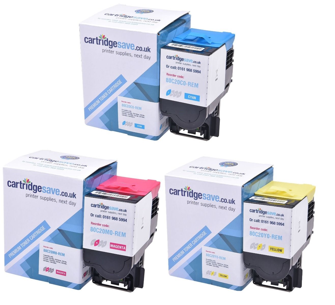 Compatible Lexmark 802 3 Colour Toner Cartridge Multipack