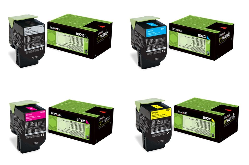 Lexmark 802 4 Colour Return Program Toner Cartridge Multipack