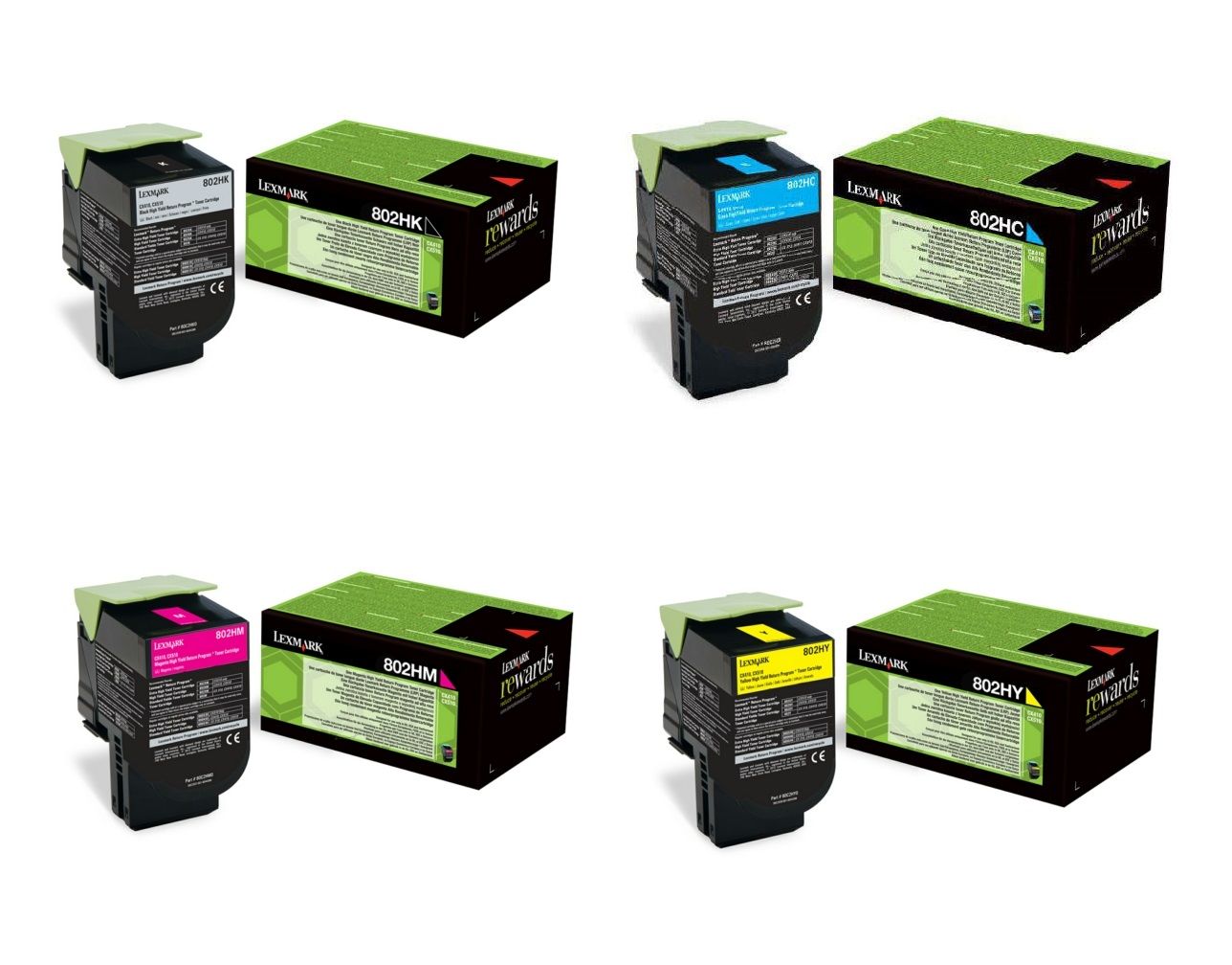 Lexmark 802H 4 Colour High Capacity Return Program Toner Cartridge Multipack