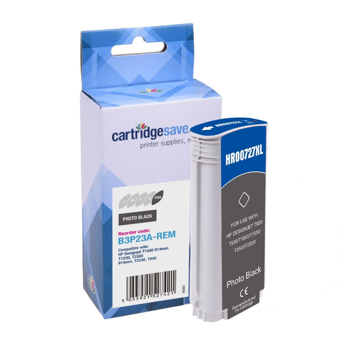 Compatible HP 727 High Capacity Photo Black Ink Cartridge - (B3P23A)