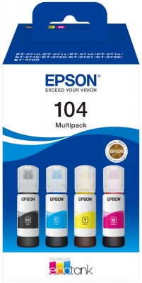 Epson 104 4 Colour Ink Bottle Multipack