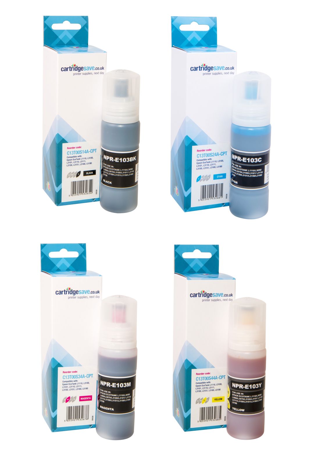 Compatible 4 Colour Epson 103 Ink Bottle Multipack