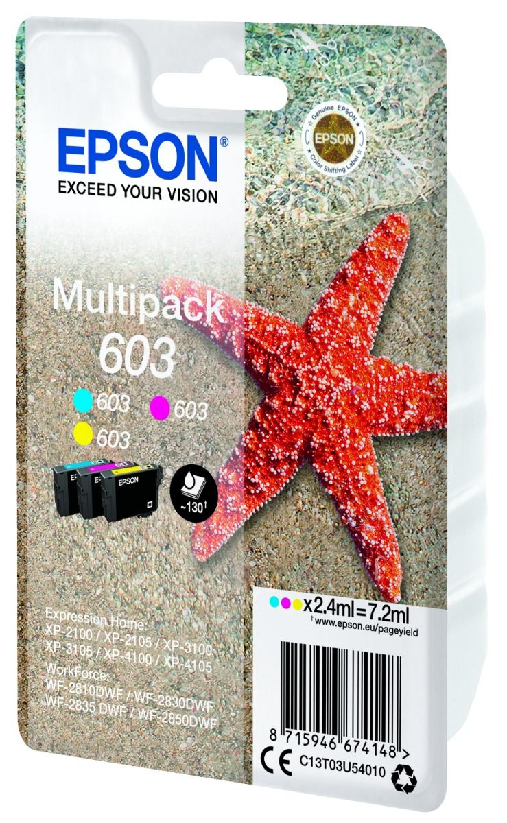 Epson 603 3 Colour Ink Cartridge - (C13T03U54010)