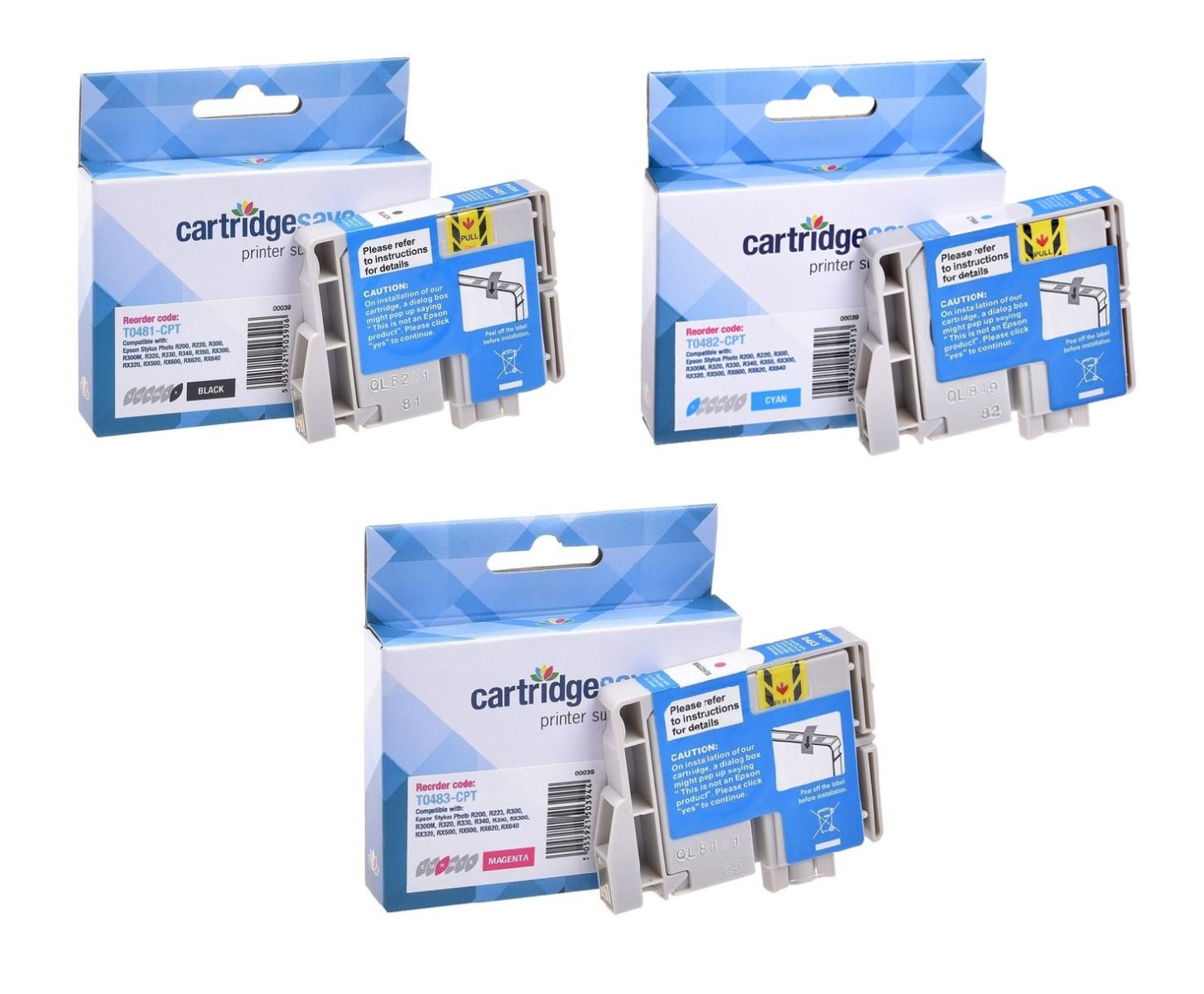 Compatible Epson T048C Multipack 3-Colour Ink Cartridge - (C13T048C40 Seahorse)