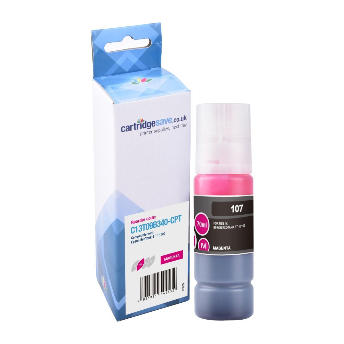 Compatible Epson 107 Magenta Ink Bottle - (C13T09B340)