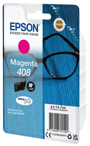 Epson DURABrite Ultra 408 Magenta Ink Cartridge - (C13T09J34010)