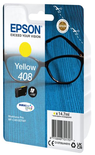 Epson DURABrite Ultra 408 Yellow Ink Cartridge - (C13T09J44010)