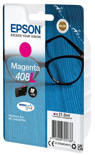 Epson DURABrite Ultra 408L High Capacity Magenta Ink Cartridge - (C13T09K34010)