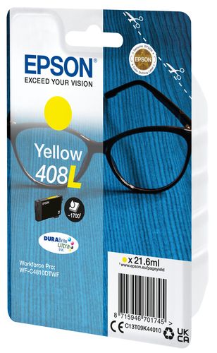 Epson DURABrite Ultra 408L High Capacity Yellow Ink Cartridge - (C13T09K44010)