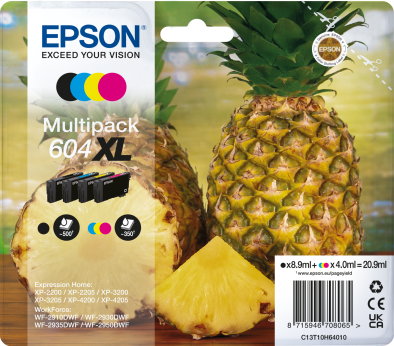 Epson 604XL High Capacity 4 Colour Ink Cartridge Multipack - (C13T10H64010 Pineapple)