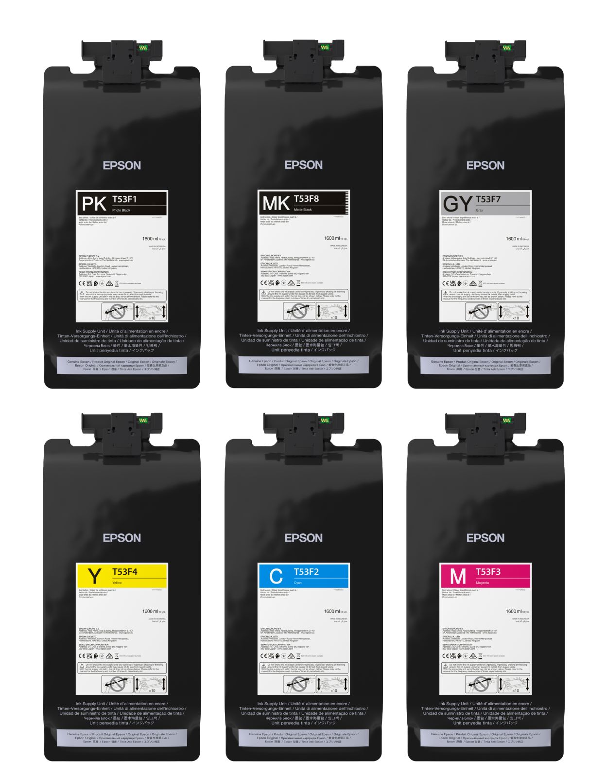 Epson C13T53F 6 Colour Ink Cartridge Multipack - (C13T53F100/200/300/400/700/800)