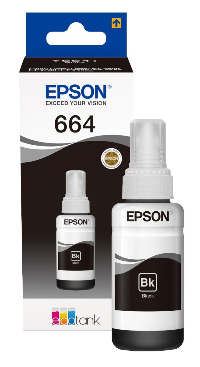 Epson 664 Black Ink Bottle - (T6641 Ecotank Printer Cartridge)