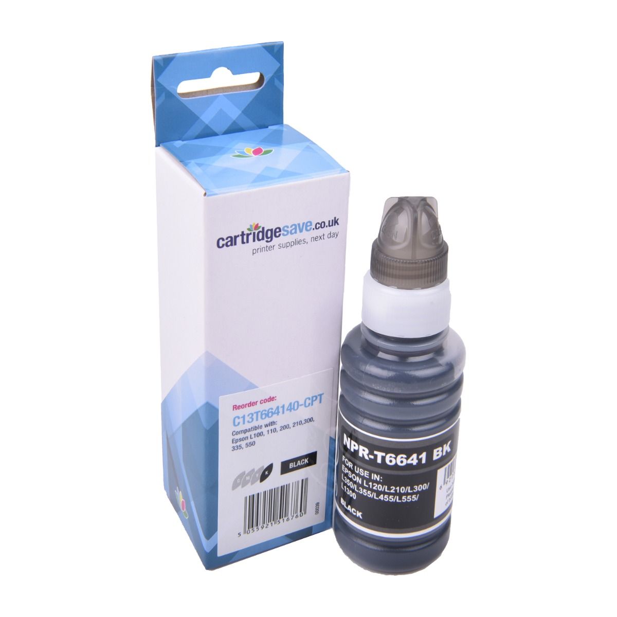 Compatible Epson 664 Black Ink Bottle - (T6641 Ecotank)