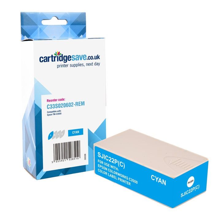 Compatible Epson SJIC22P(C) Cyan Ink Cartridge - (C33S020602)