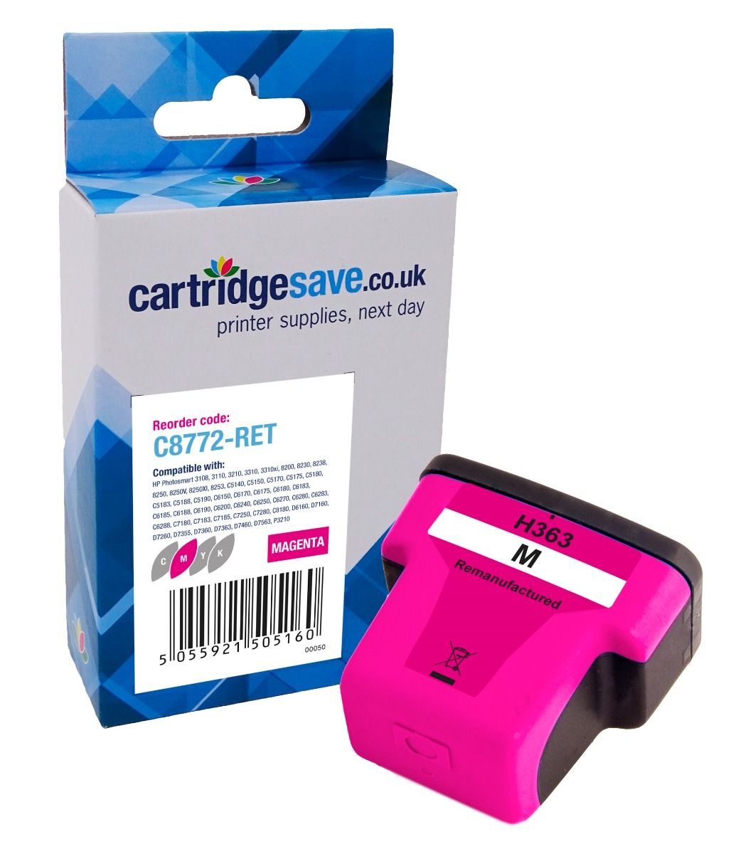 Compatible HP 363 Magenta Printer Cartridge - (C8772EE)