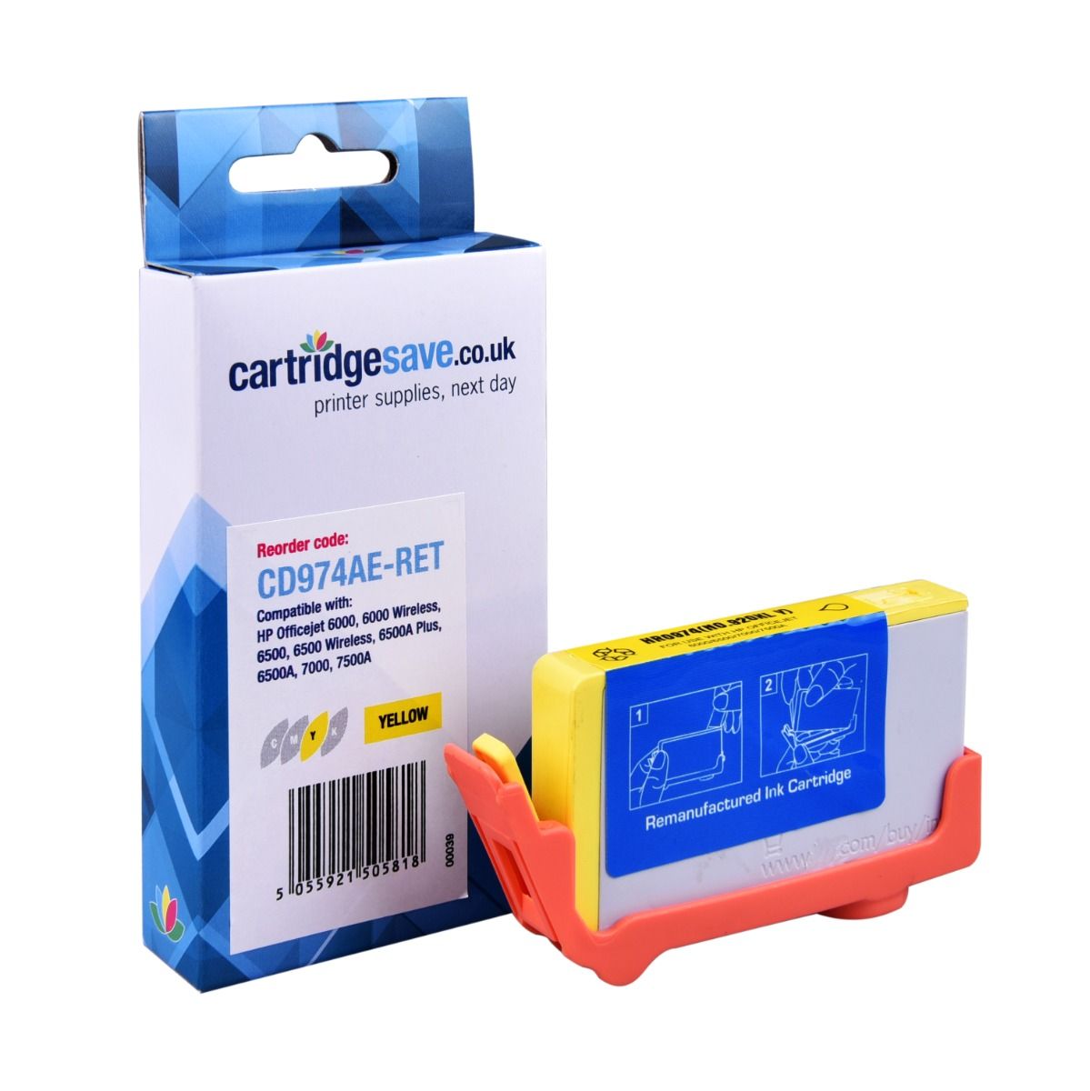 Compatible HP 920XL High Capacity Yellow Ink Cartridge - (CD974AE)