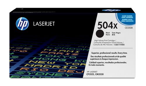 HP 504X High Capacity Black Toner Cartridge - (CE250X)