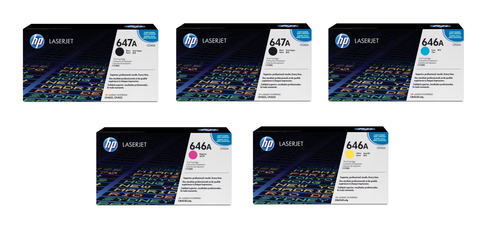 HP 647A / HP 648A 5 Colour Toner Cartridge Multipack