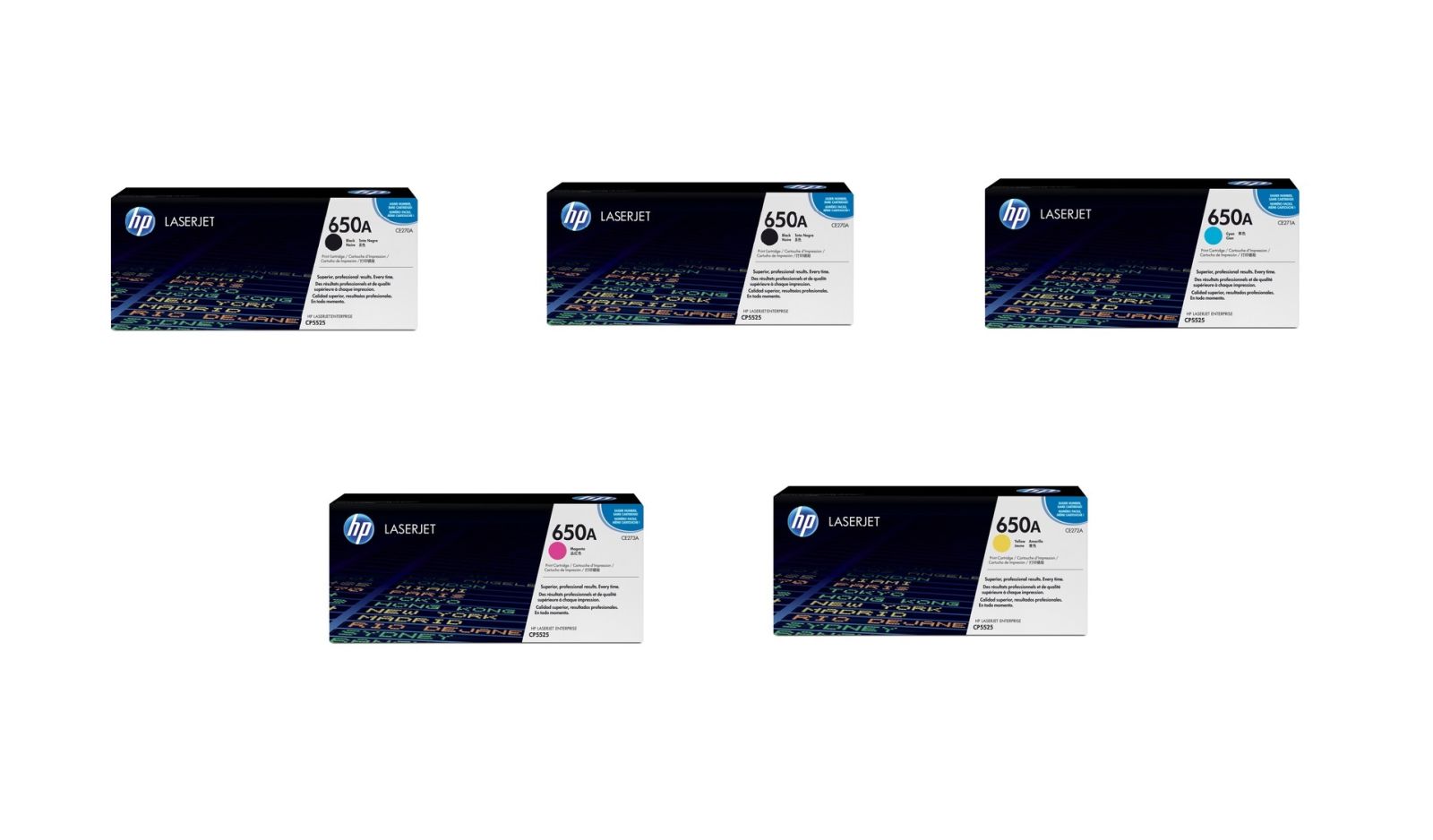 HP 650A 5 Colour Toner Cartridge Multipack