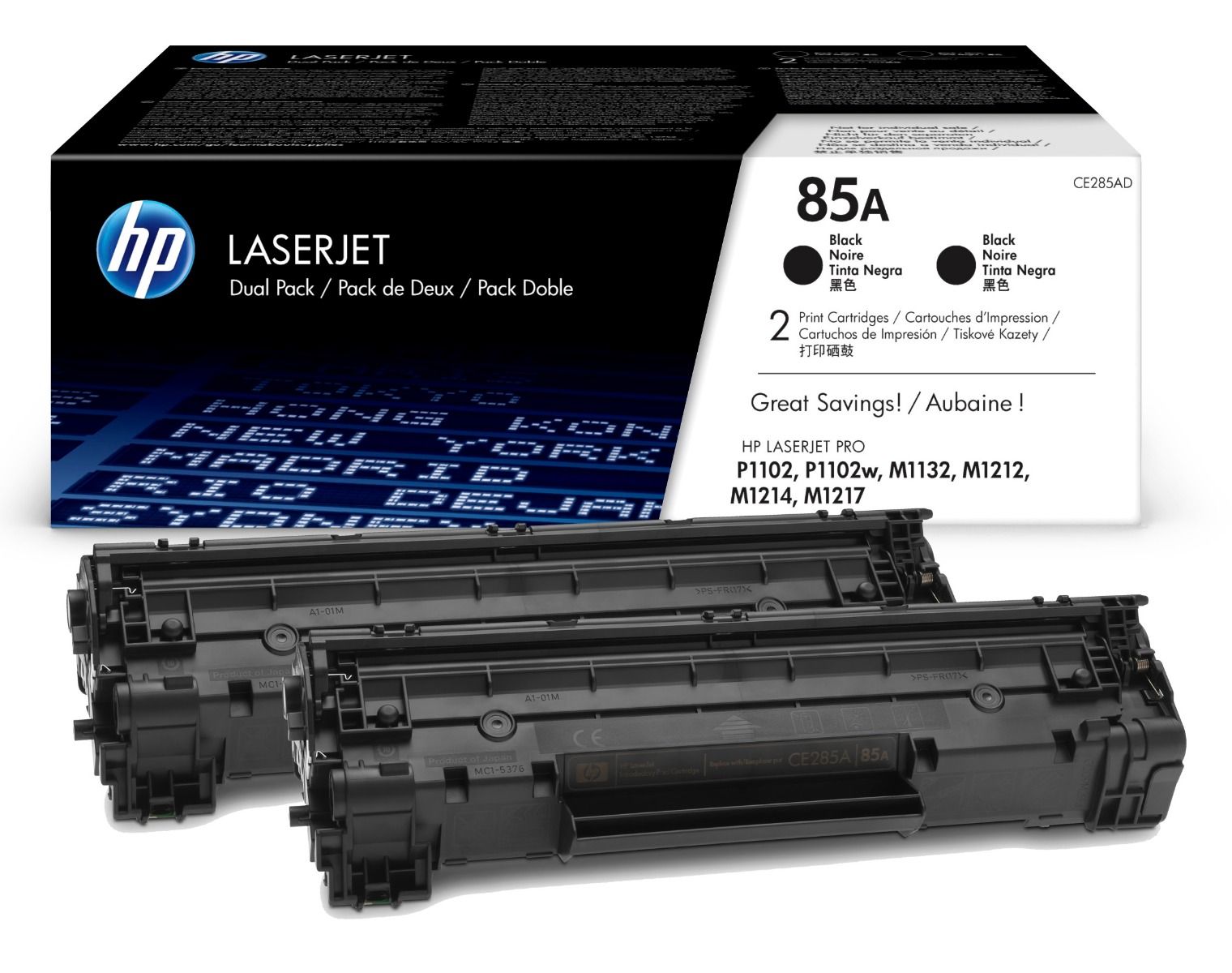 HP 85A Black Toner Cartridge Twin Pack (CE285AD)