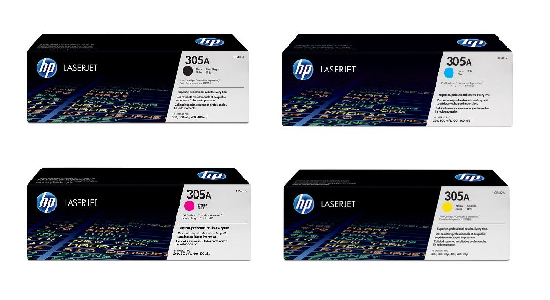 HP 305X / 305A 4 Colour Toner Cartridge Multipack (CE410X & CF370AM)