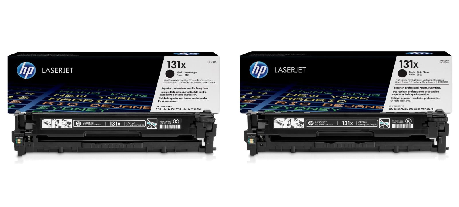 HP 131X High Capacity Black Toner Cartridge Twin Pack - (CF210XD)