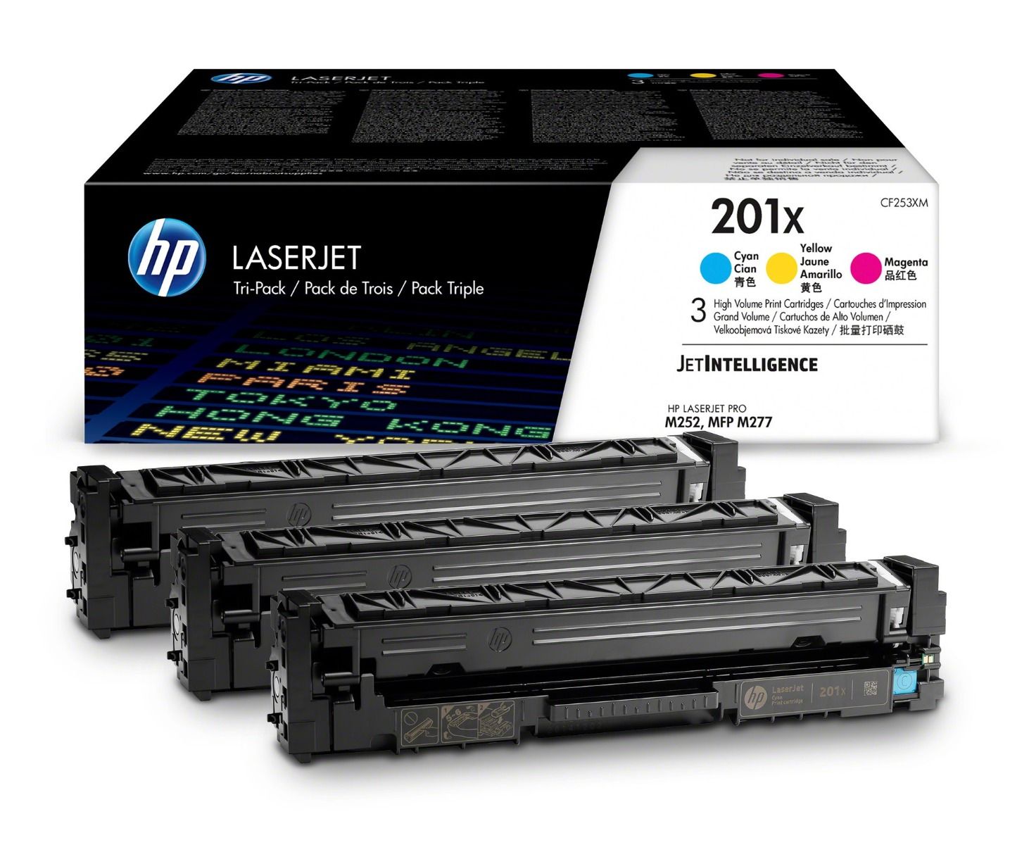 HP 201X High Capacity 3 Colour Toner Cartridge Multipack (CF253XM)