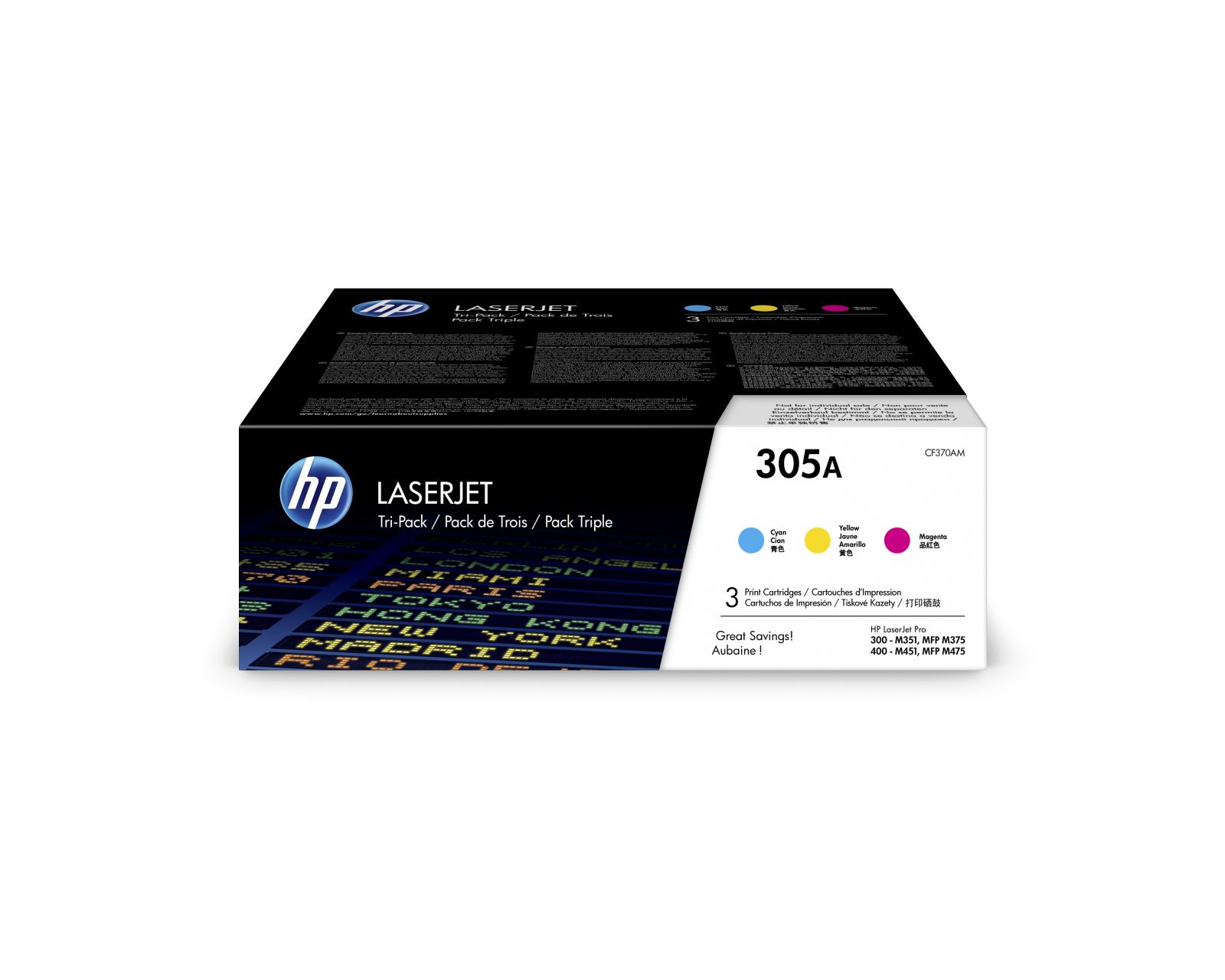 HP 305A 3 Colour Toner Cartridge Multipack (CF370AM)