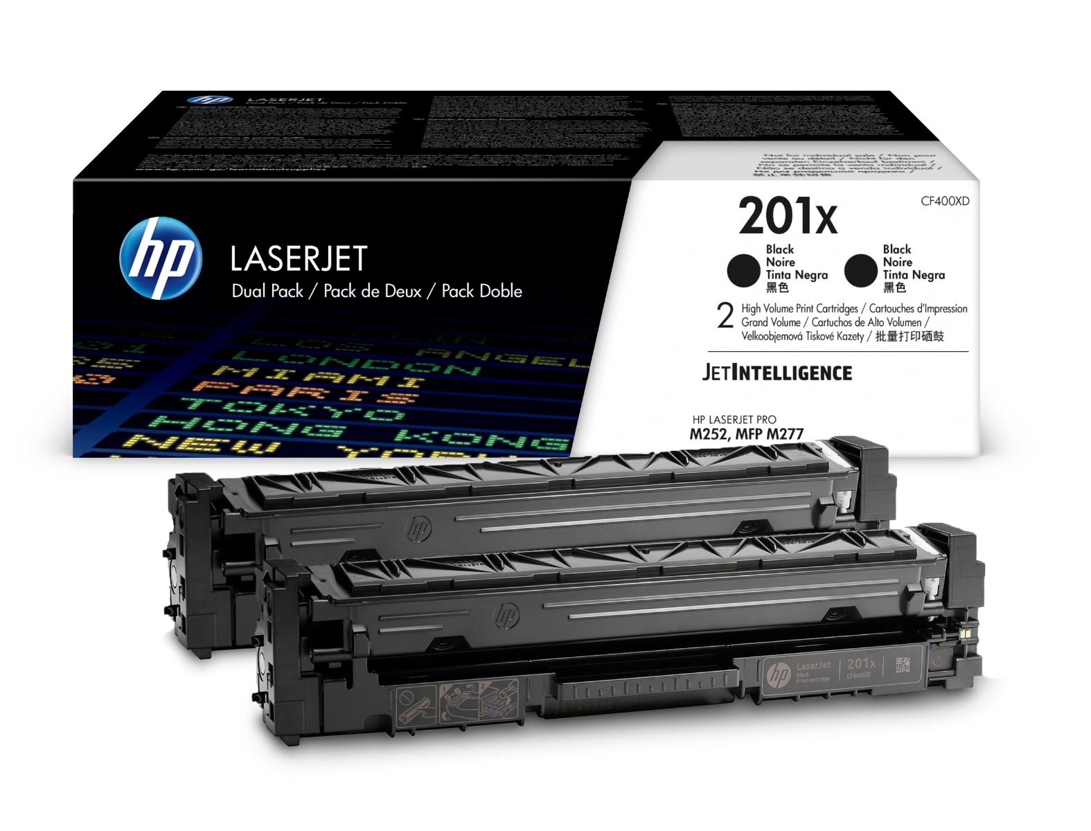 HP 201X High Capacity Black Twin Pack (CF400XD)