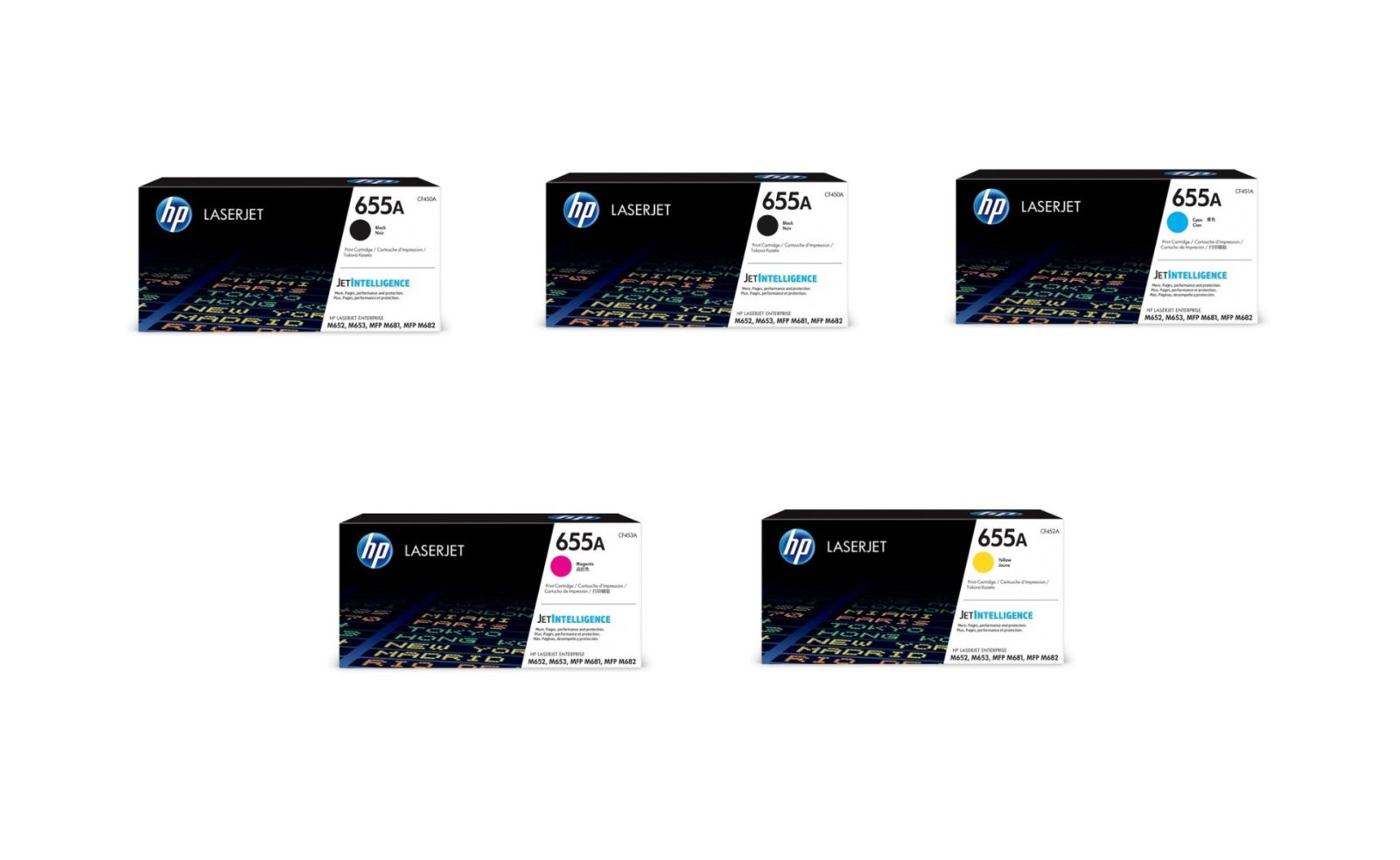 HP 655A 5 Colour Toner Cartridge Multipack