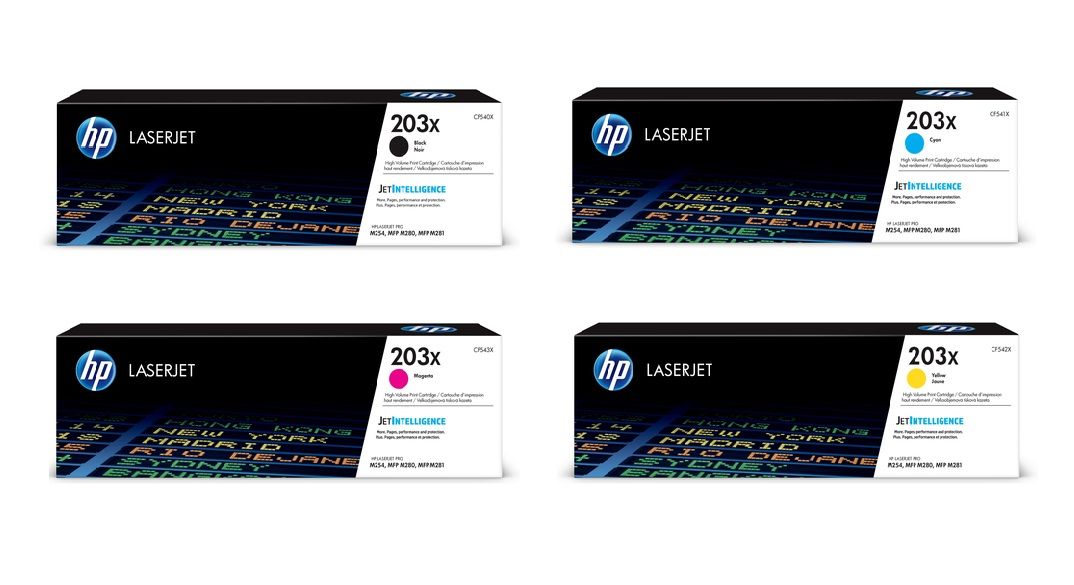 HP 203X High Capacity 4 Colour Toner Cartridge Multipack