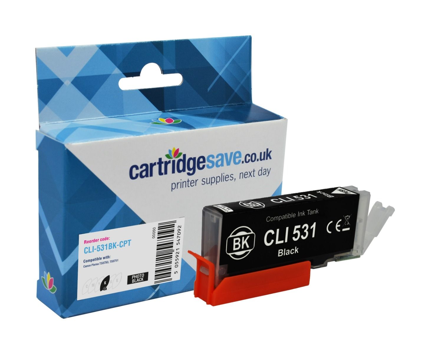 Compatible Canon CLI-531BK Black Ink Cartridge - (6118C001)