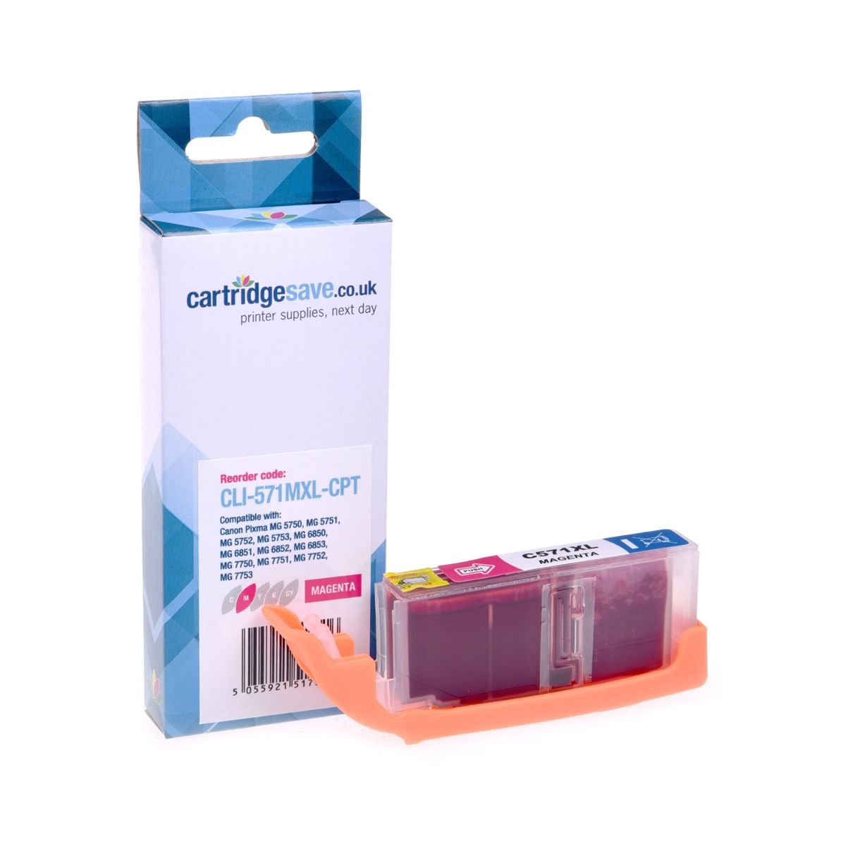 Compatible Canon CLI-571MXL High Capacity Magenta Printer Cartridge - (0333C001)