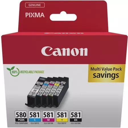 Canon PGI-580 / CLI-581 5 Colour Ink Cartridge Multipack (2078C005)