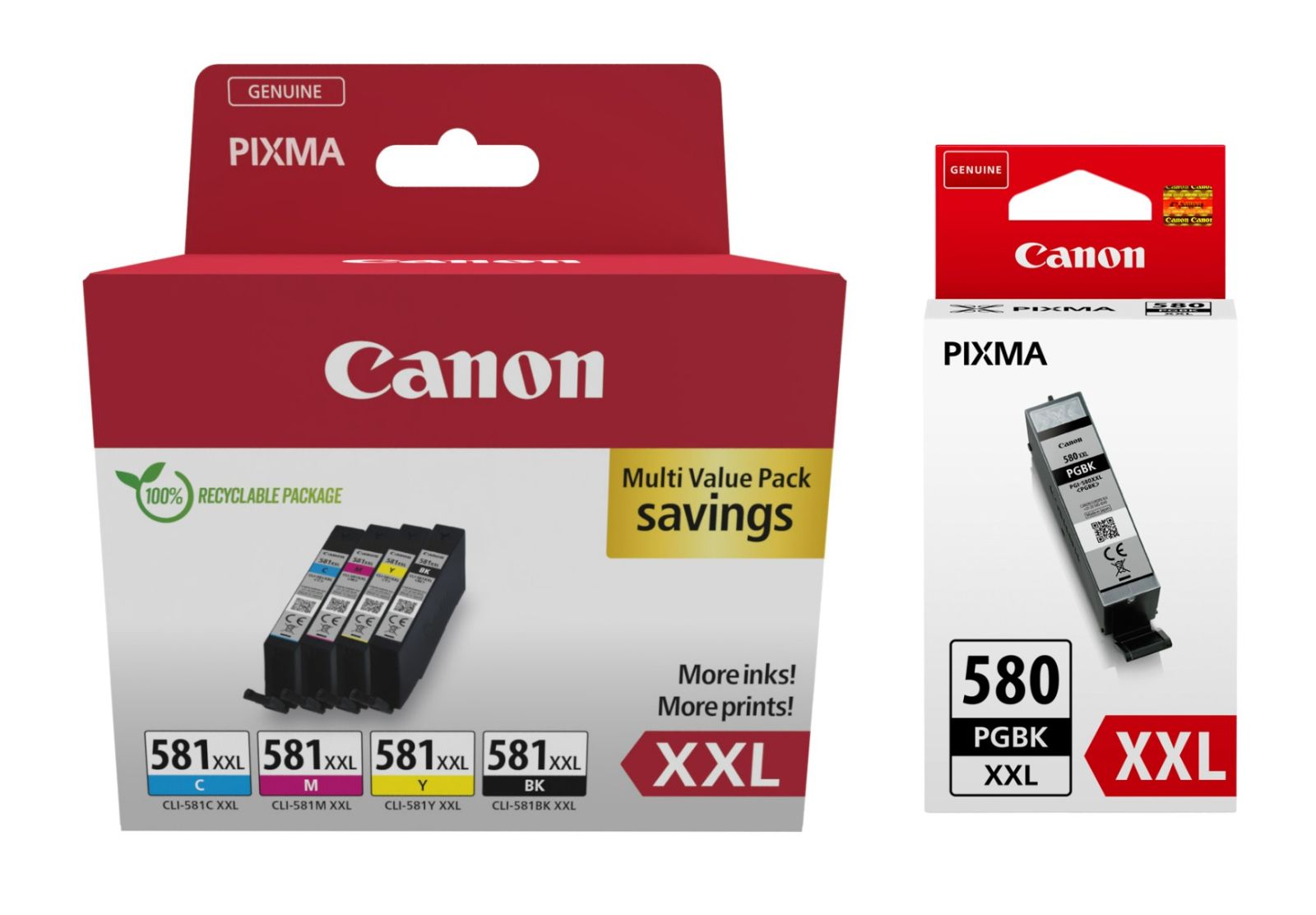 Canon CLI-581XXL / PGI-580XXL High Capacity 5 Colour Ink Cartridge Multipack