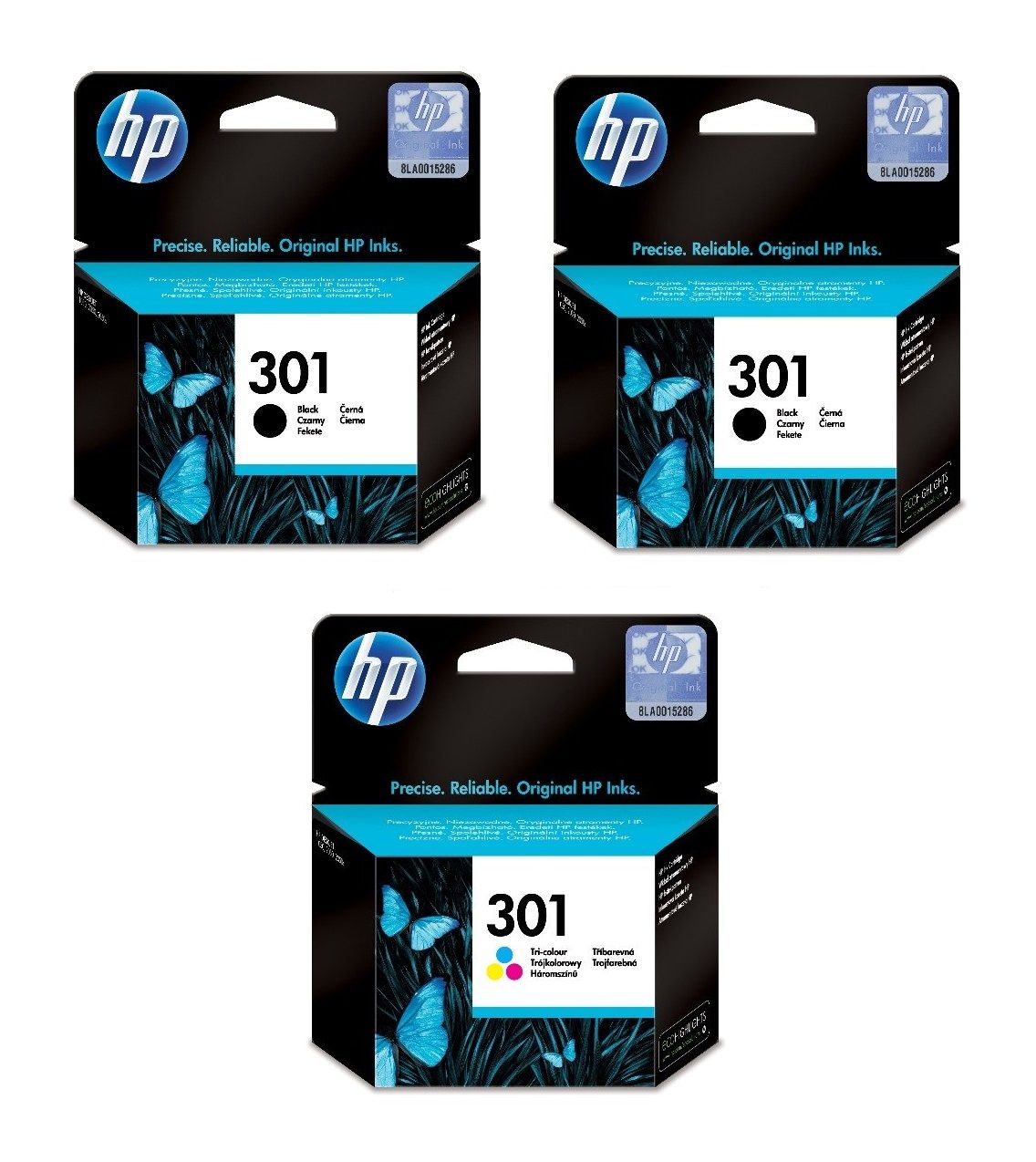 HP 301 2 x Black & 1 x Tri-Colour Ink Cartridge Multipack E5Y87EE