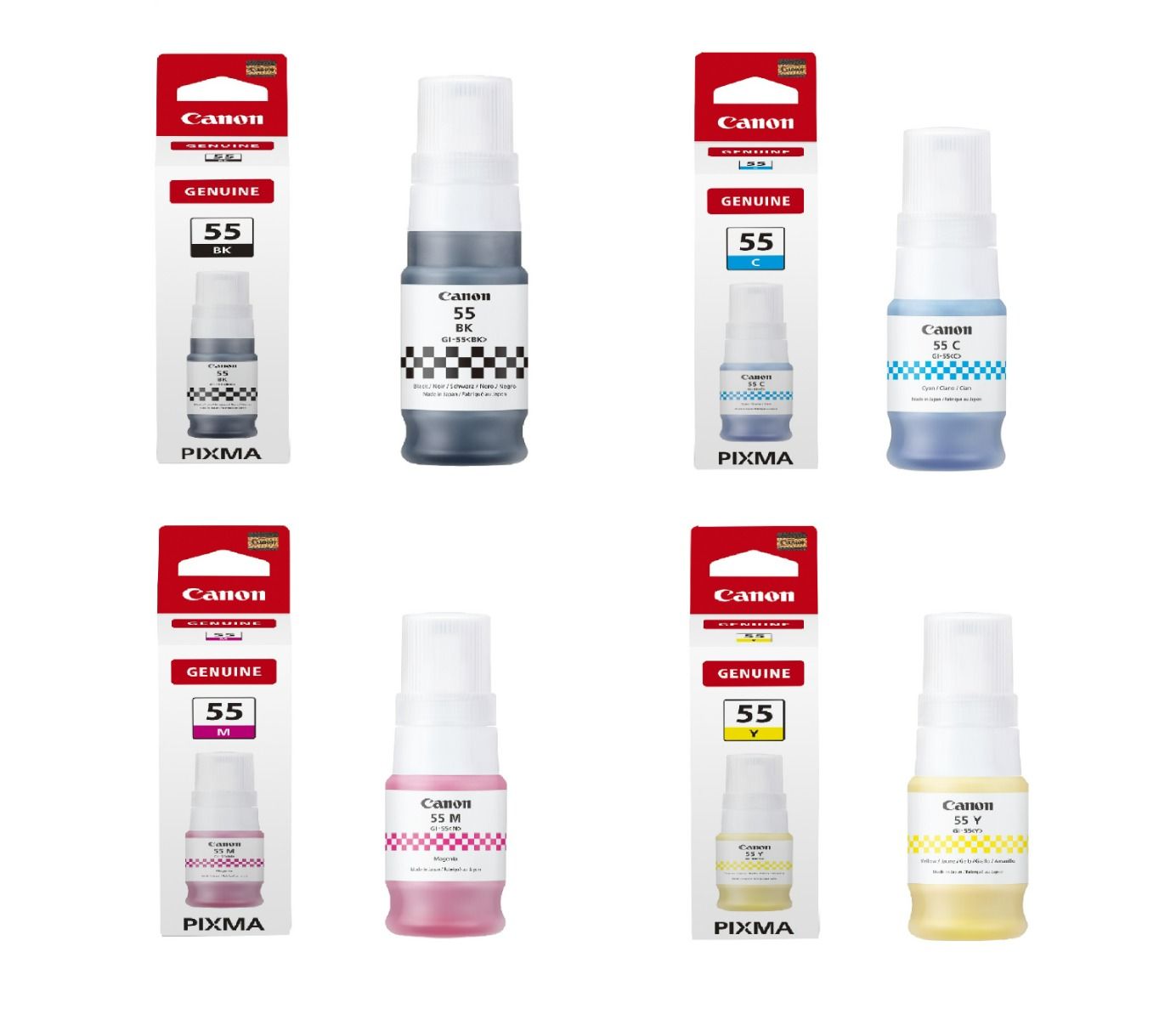 Canon GI-55 4 Colour Ink Bottle Multipack