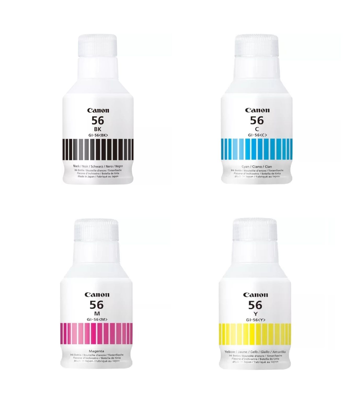 Canon GI-56 4 Colour Ink Bottle Multipack (GI-56PGBK, GI-56C, GI-56M, GI-56Y)