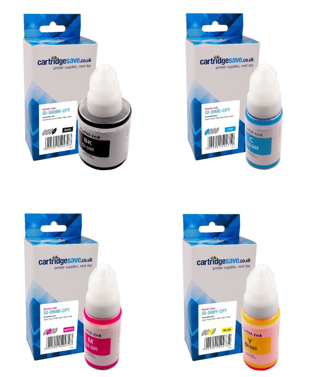 Compatible Canon GI-590 4 Colour Ink Bottle Multipack