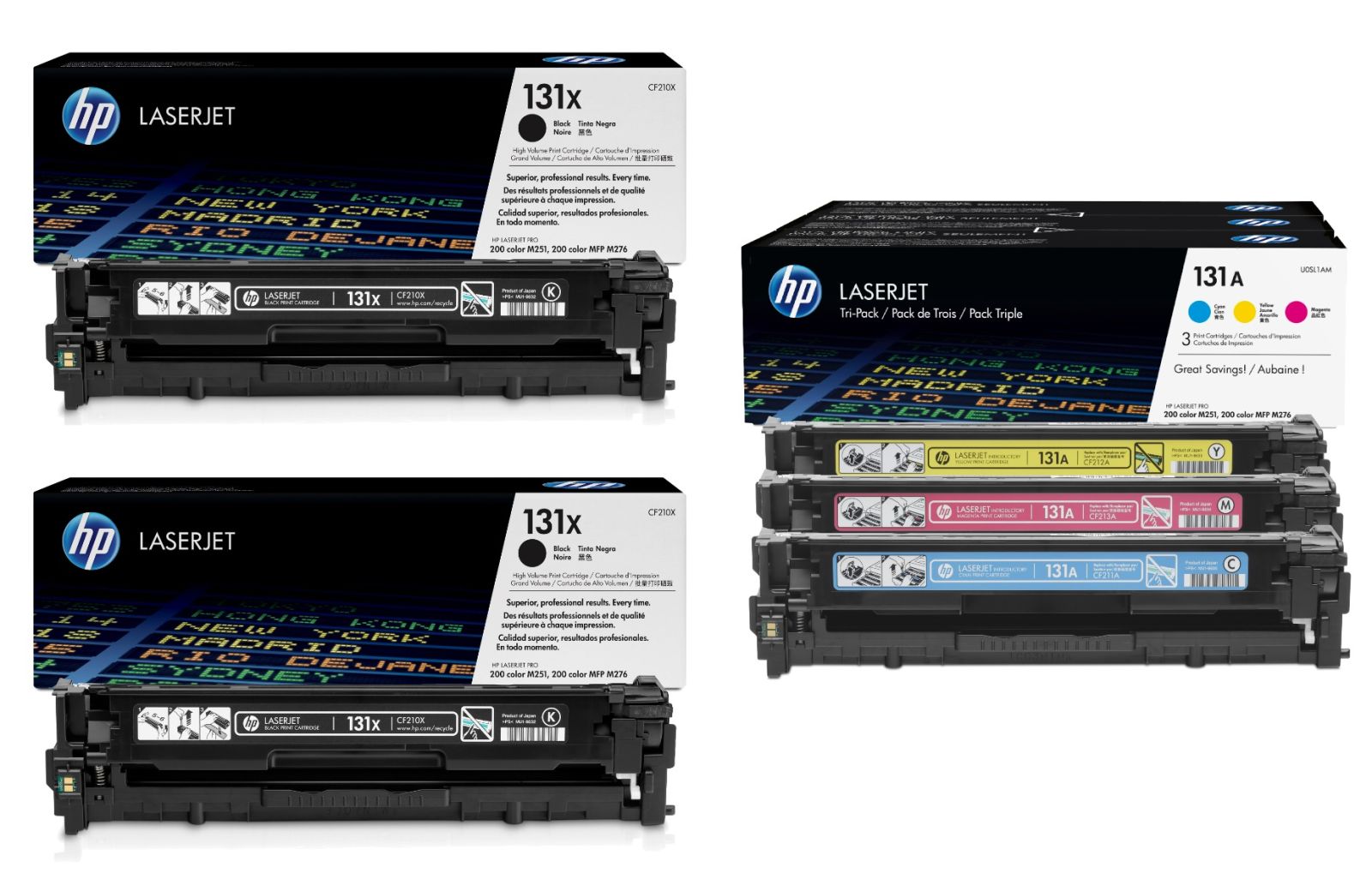 HP 131X / HP 131A 5 Colour Toner Cartridge Multipack - (CF210XD & U0SL1AM)