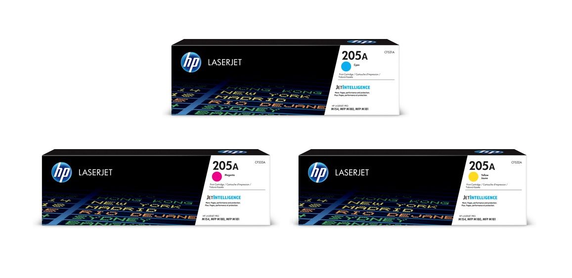 HP 205A 3 Colour Toner Cartridge Multipack