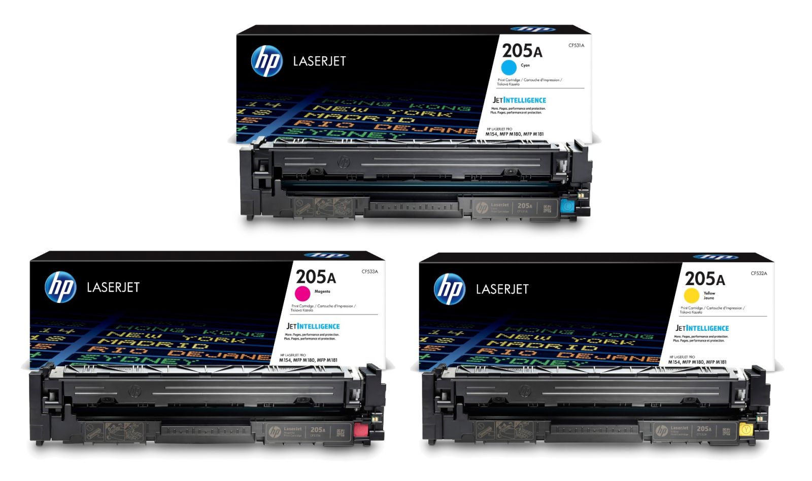 HP 205A 3 Colour Toner Cartridge Multipack